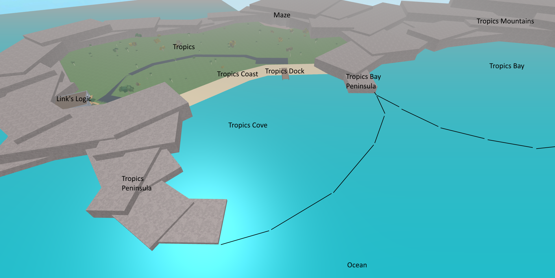 Tropics Peninsulas Lumber Tycoon 2 Wiki Fandom - roblox lumber tycoon 2 long planking to tropics youtube