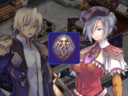 Instructor Valerie giving 6-Star Urgard Emblem to Levi