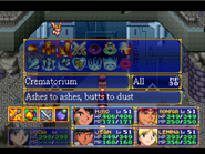 Crematorium, as seen in Lemina's Magic menu