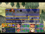 Freeze Claw, as seen in Lemina's Magic menu