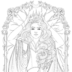 Coloring book character profile Levana