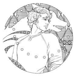 Coloring book character profile Wolf