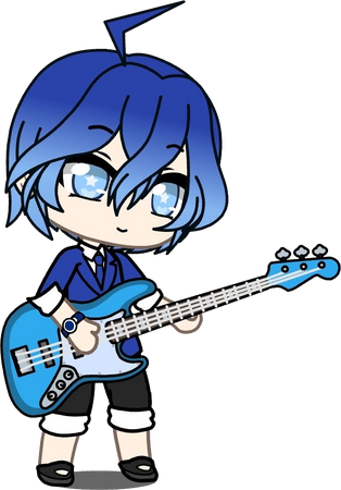 Coloring page Gacha life Anime Boy Guitar