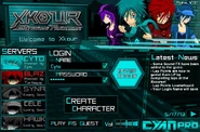 Login screen of Xkour (ver. Alpha 0.1)