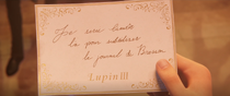 First Lupin's letter announcing his plans