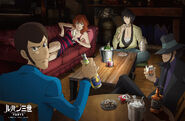 Lupin III, Fujiko, Goemon and Jigen on the insert picture of the 4th Blu-ray of Part 5