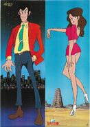 Promo Poster, Lupin wears a red jacket rather than pink.