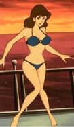 Fujiko's Bikini after Goemon's sword slashed her shirt into pieces