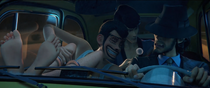 First Lupin and gang in the Fiat