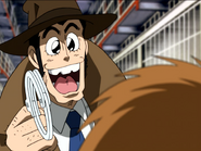 Zenigata using a typical anime expression.