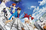 Lupin III, Jigen, Goemon, Fujiko, Enzo and Amy on the insert picture of the 5th Blu-ray of Part 5