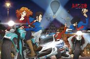 Lupin III and the main protagonist on the insert picture of the 5th Blu-ray of Part IV