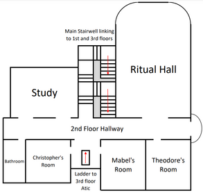 A map of the 2nd floor of Sabinian's mansion.