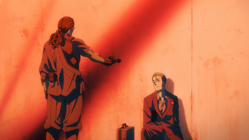 Mika preparing to shoot Shinji
