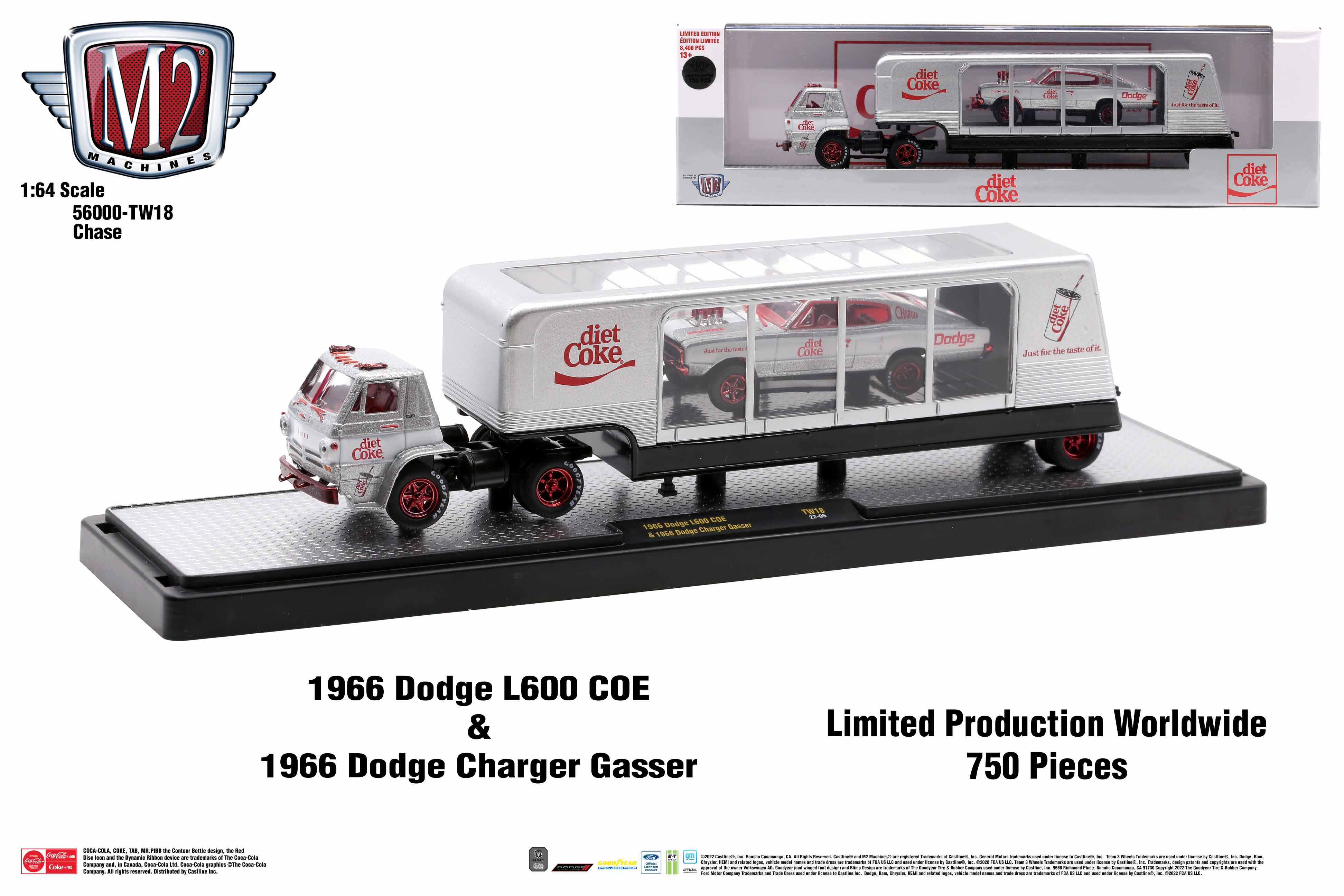 M2 Machines 1966 Dodge Charger Gasser Coca-Cola Christmas Polar