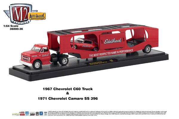 Caminhão Chevrolet C60 + Camaro ss/rs 396 1967 R31 Auto Hauler M2 Machines  1:64 no Shoptime