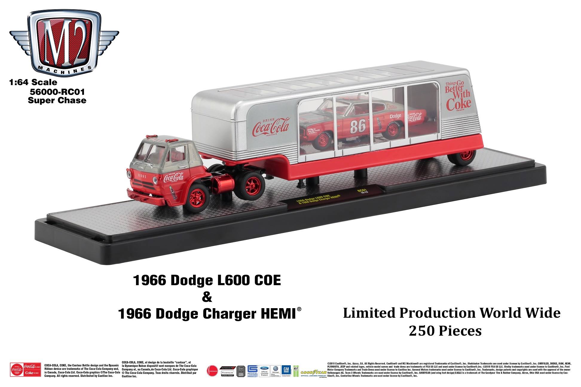 Miniatura Caminhão Dodge L600 Coe + Van 64 Coca Cola M2 1/64 - Ri Happy