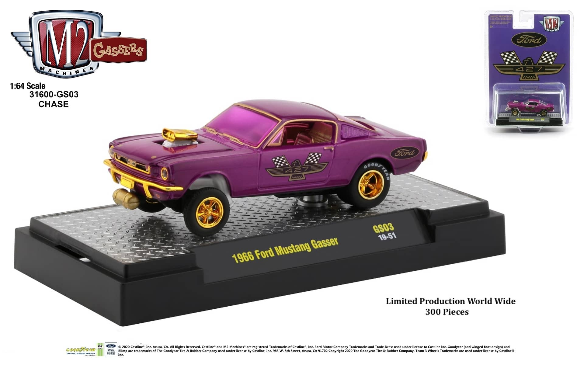 ●M2 Machines 1966 Ford Mustang チェイス CHASE M2 Machines 1:24 1966 Ford Mustang 2 + 2 GT #57 Shell
