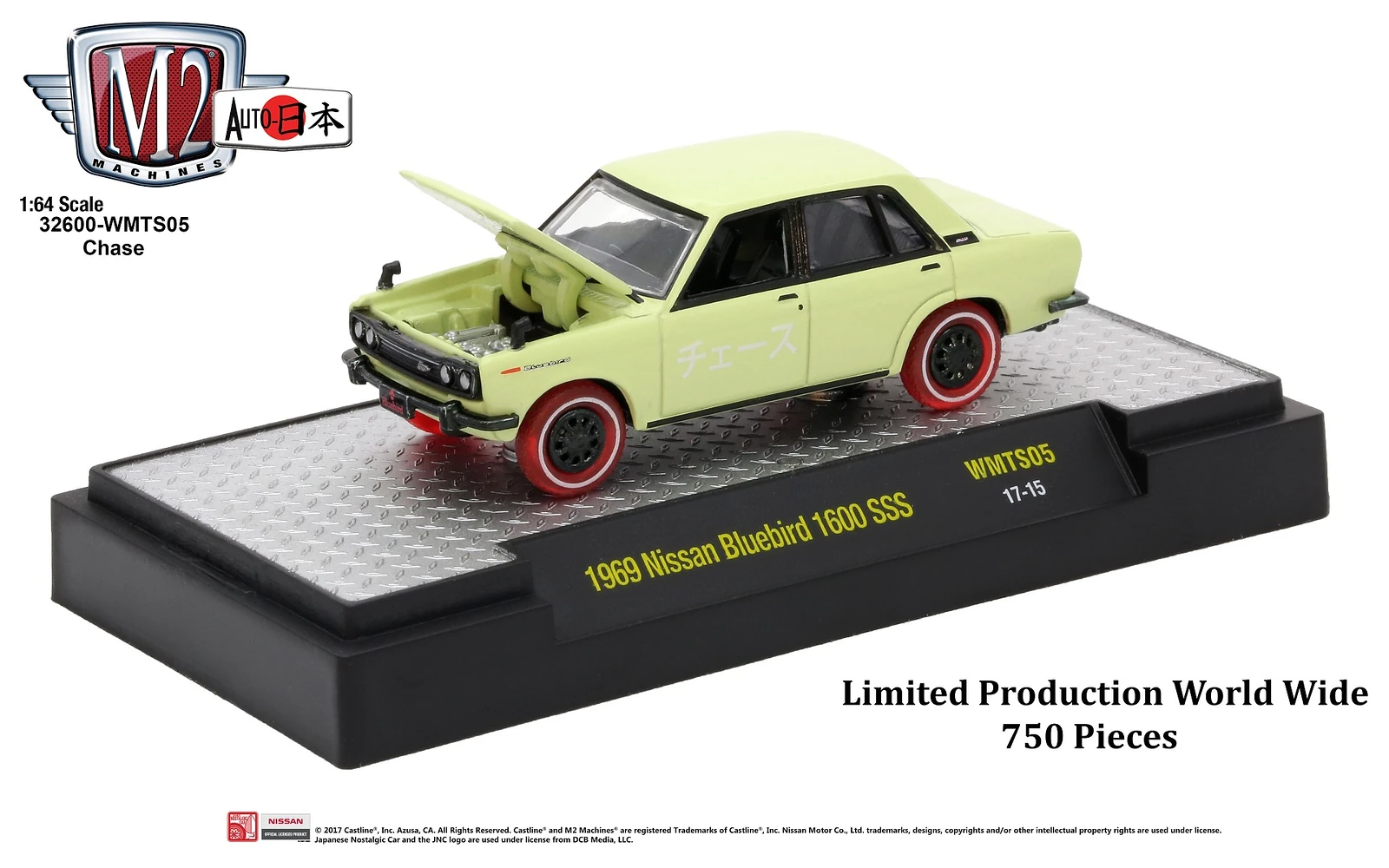 OPO 10 – Modellino Datsun Bluebird 1600 SSS 1969 Scala 1/43 – Collezione Japan Car