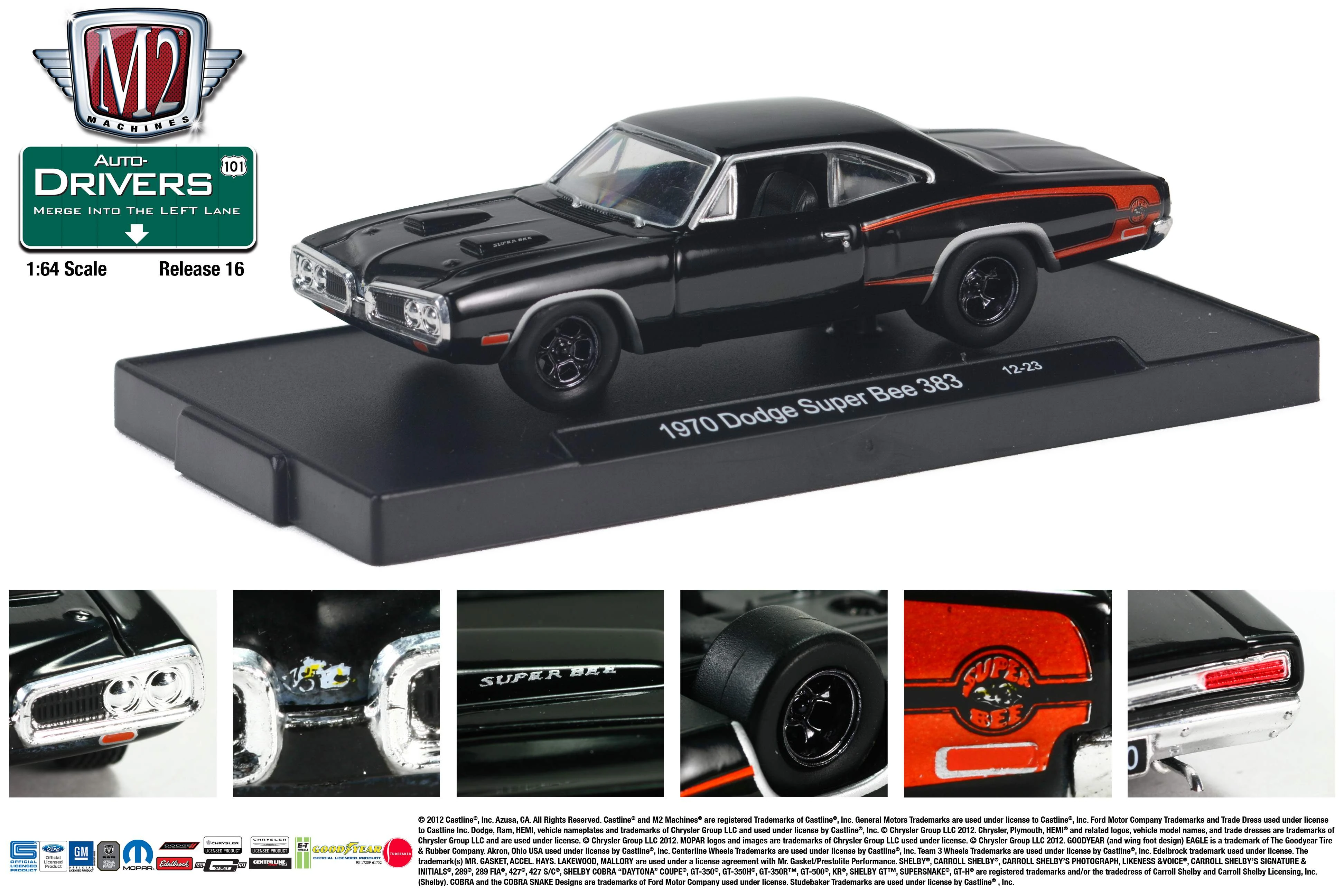 1970 Dodge super bee HEMI  ミニカー M2 Machines 70' Dodge Super Bee 383 1/64th Black W/red