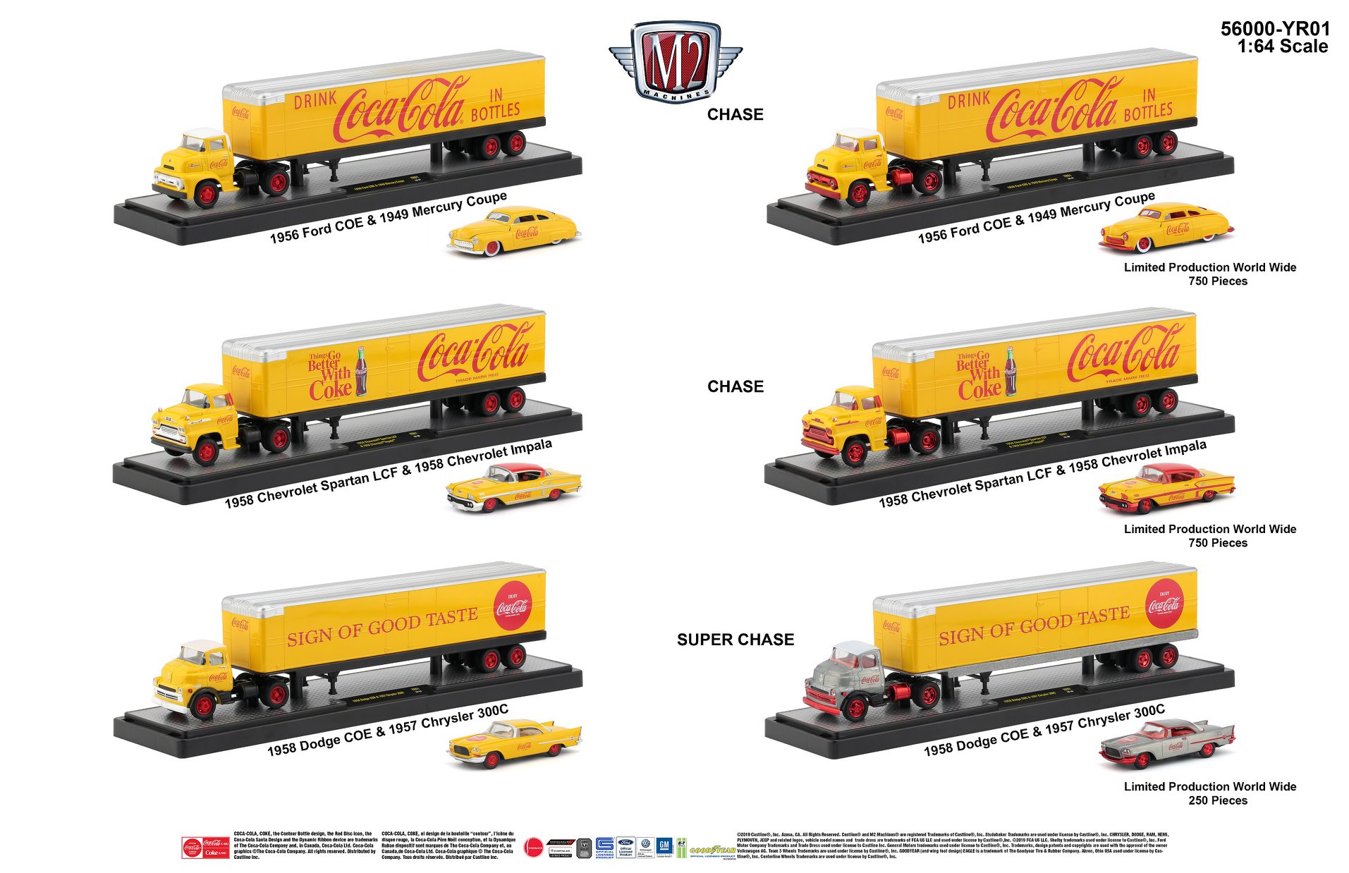 M2 Machines 1:64 2020 Coca-Cola Auto-Haulers Release 3 Trucks Set  56000-TW05