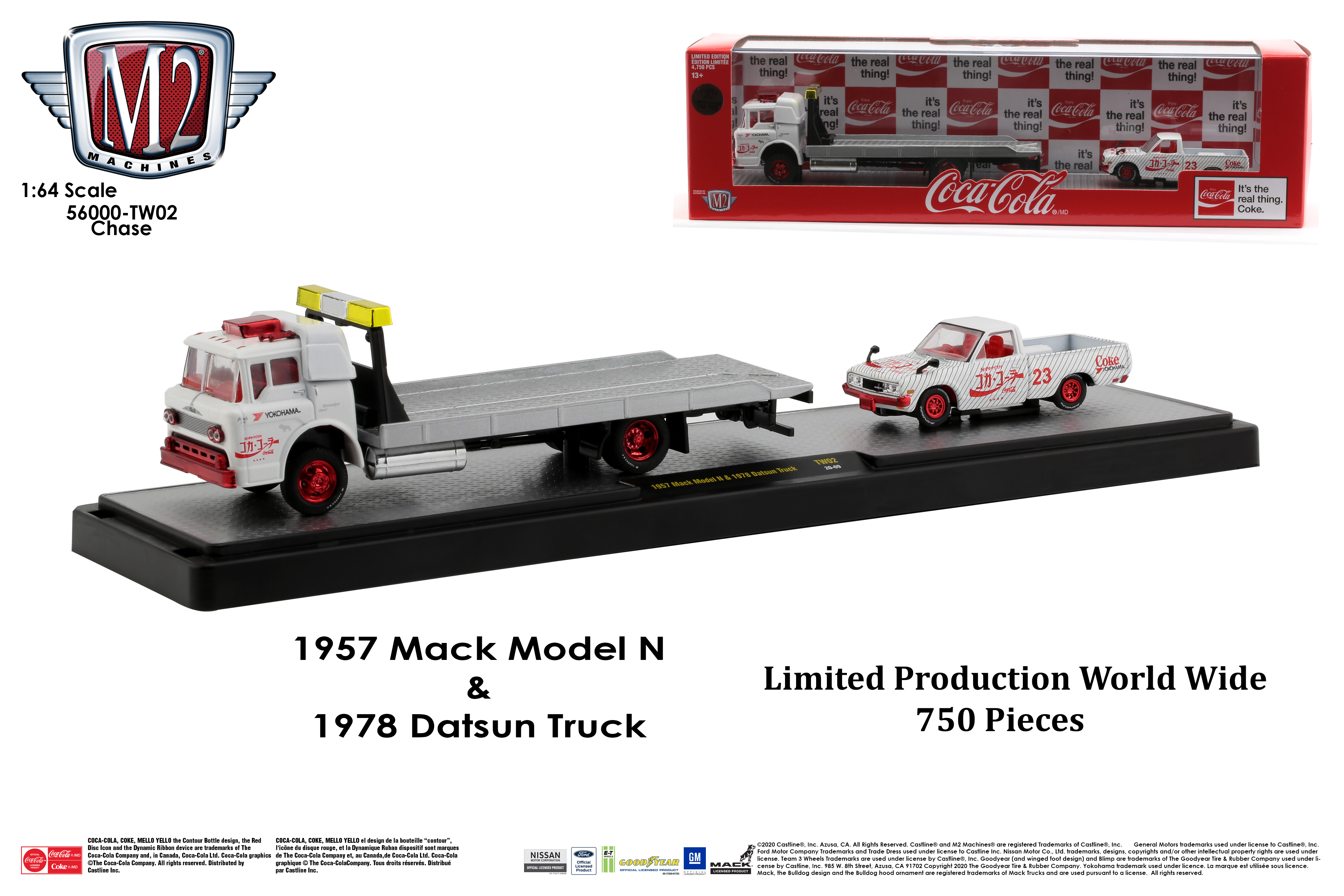 M2 Machines 1:64 2020 Coca-Cola Auto-Haulers Release 3 Trucks Set  56000-TW05