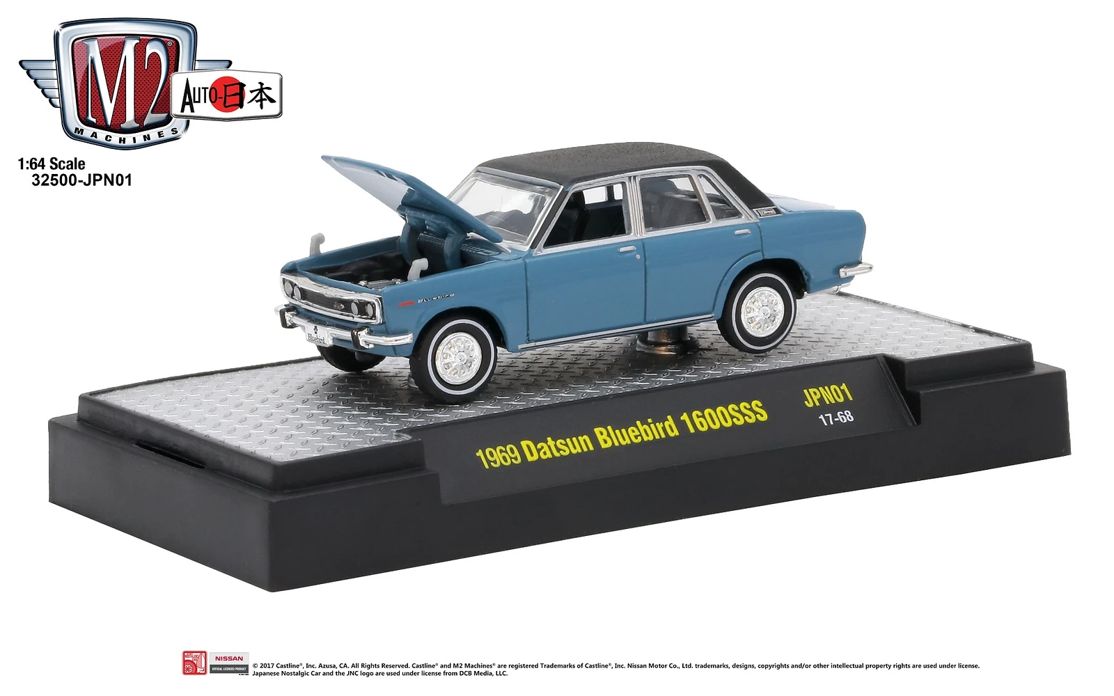 Hachette 1:43 Datsun Bluebird 1600 SSS Année de construction 1969 rouge