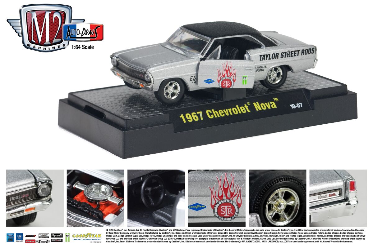 M2 Machines 1:64 1967 Chevy Nova Gasser Mooneyes Equipped