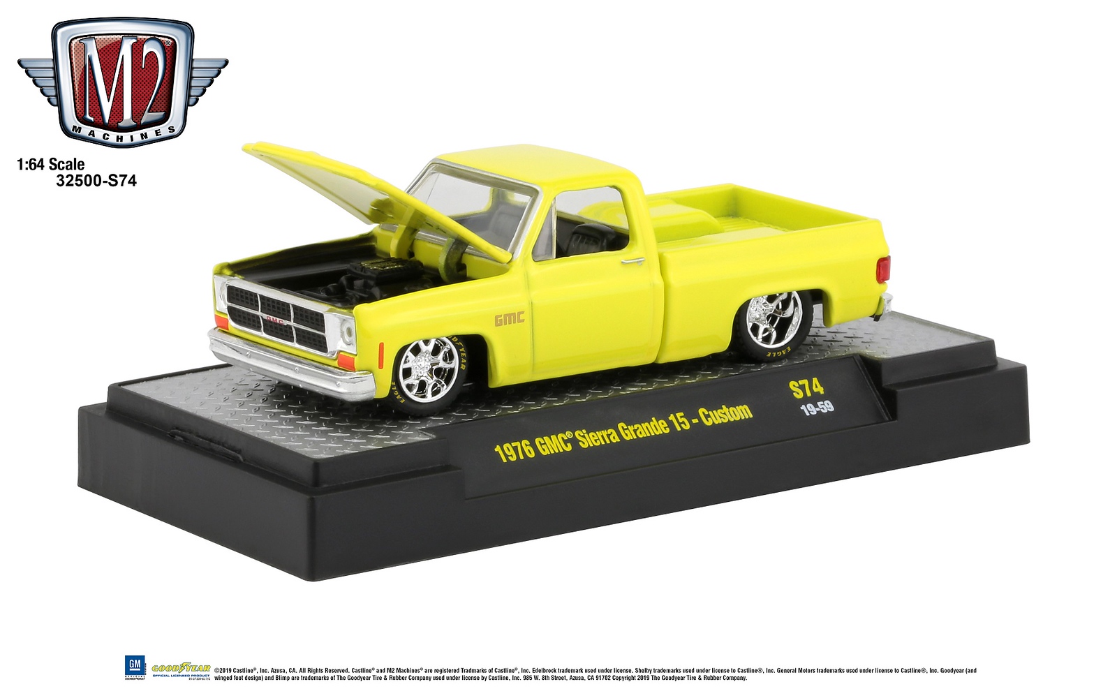 M2マシーン 1976 GMC Sierra Grande 15 Custom 1976 GMC Sierra Grande 15 Custom Pickup Truck Yellow (Faded