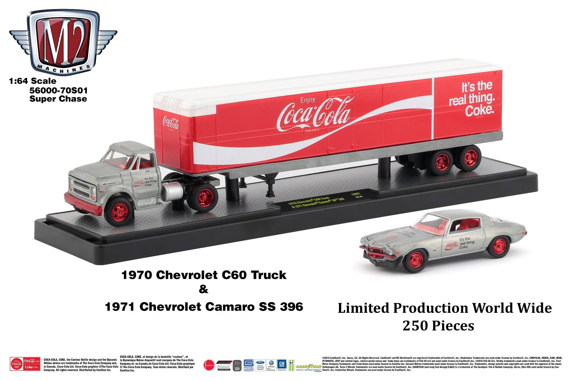 Caminhão Chevrolet C60 + Camaro ss/rs 396 1967 R31 Auto Hauler M2 Machines  1:64 no Shoptime