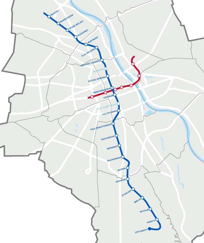 Схема метро варшавы 2022