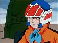 Hikaru unaware of the fighter's Battroid mode.