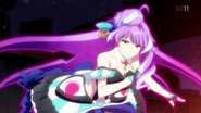 Mikumo singing Ikenai Borderline in the battlefield.