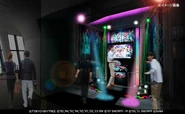 A mock-up of the exhibit where visitors can play Uta Macross Sma-Pho De-Culture and unlock new bonuses.
