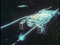 ARMD-01 firing Long-Range Anti-Ship Reaction Missiles, ARMD-02 is behind it.