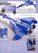 Page from the visual guide featuring Chelsea Scarlett and the VF-19ACTIVE.