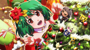 Ranka for a Christmas event in Uta Macross, hanging up cute ornaments of her big brothers.