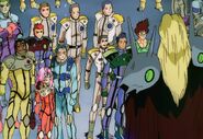 Gepelnitchi revealing himself to the pilots of Macross 7. Many assume he is still Advisor Ivano Günter.