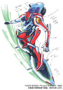 Kawamori's sketch of the Eureka from Eureka Seven.