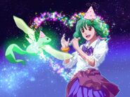 Ranka sharing a song with Ai-kun, who turns out to be a baby Vajra.