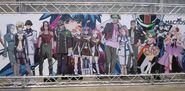 A long graphic featuring the cast of Macross Frontier was on display in the venue.