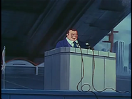 Making a speech about the SDF-1 Macross.