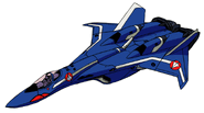 The VF-19F Variant in Fighter mode.