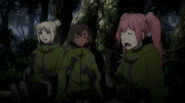 Claire, Lydie & Makina during survival training.