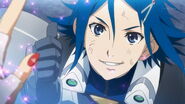 Hayate giving a thumbs up to Freyja Wion.