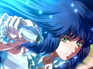 Minmay in newly animated scenes in CR Fever Super Dimension Fortress Macross.