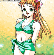 Gina Perona in a cute little number on the "Miss Macross" contest.