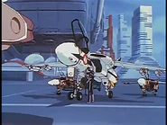 A VF-1A and VF-1S Valkyrie preparing to launch