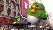 Beagle Scout Snoopy's hat was ripped by a tree at the start of the 2023 Parade.