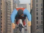 Superman flies through New York City for the final time during his appearance in the 1987 NBC telecast. (Screenshot: NBC)